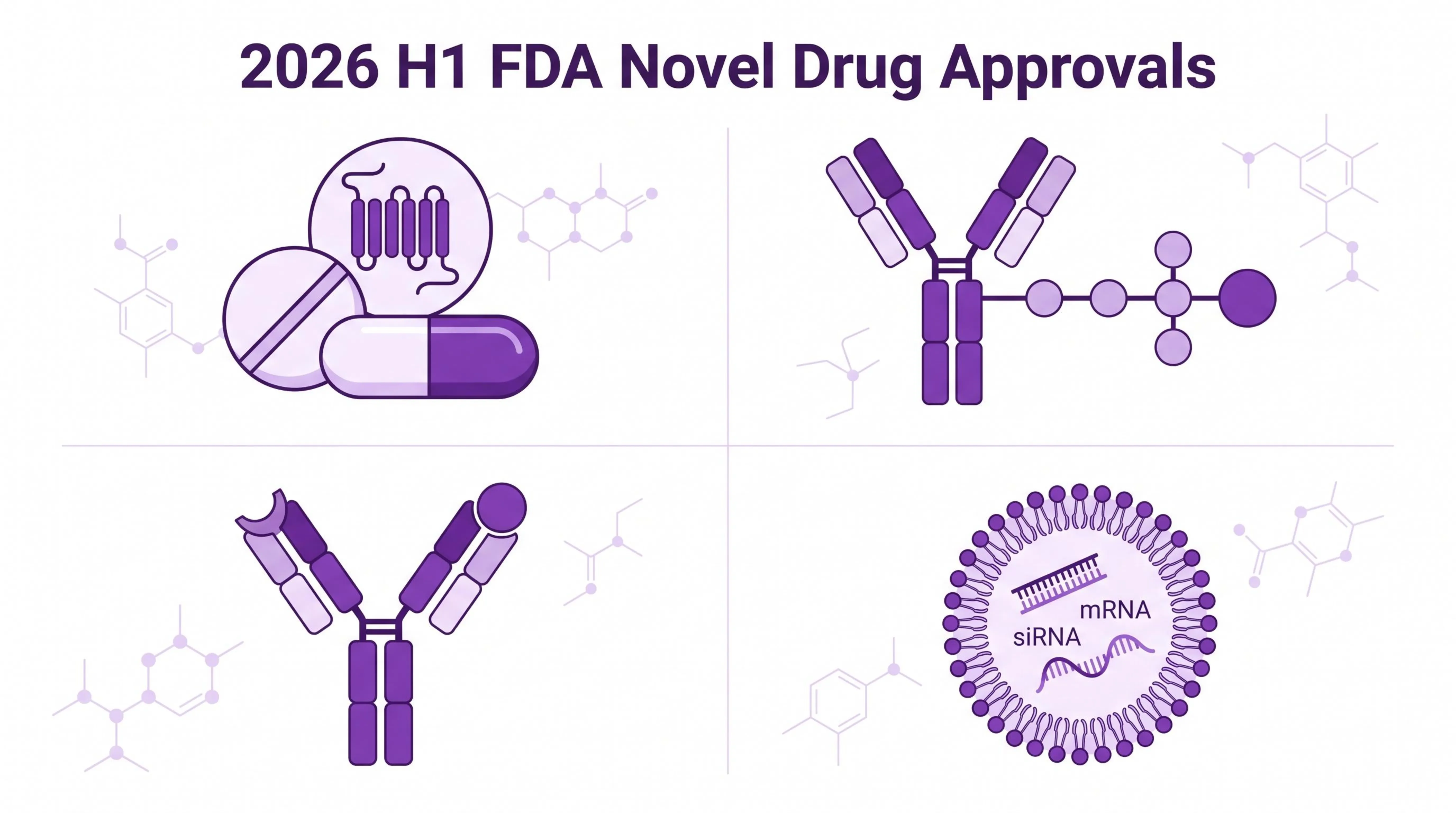 2026上半年FDA批准新药盘点:小分子GLP-1激动剂orforglipron、CD123靶向ADC pivekimab sunirine、口服PROTAC vepdegestrant等约23个新分子实体四类全景速读